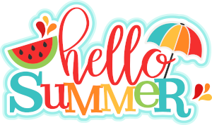 Hello Summer - watermelon, beach umbrella, fun!